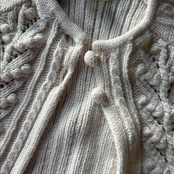 H&M Ivory Cable Knit Baby Girl Cardigan 6-9m - Picture 5 of 7
